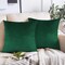 Throw Pillow Covers 18x18 Set of 2 Emerald Green Velvet Decor Dark Forest Christmas Decorative Xmas Cushion Couch Euro Pillowcases Home Bed Decoration for Sofa Bedroom Office